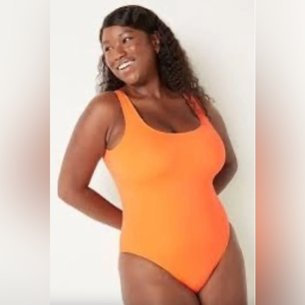 PINK Victoria's Secret Vibrant Orange One Piece Swimsuit